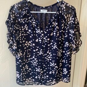 Madewell super cute navy/cream blouse! Worn once. Great condition! Size S